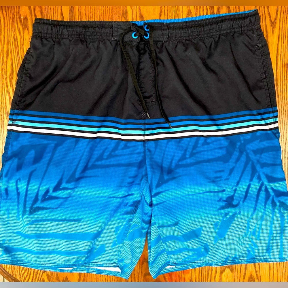 ☀️🌊BURNSIDE🌊☀️Men’s SWIM TRUNKS size L Good Used Condition drawstring closure